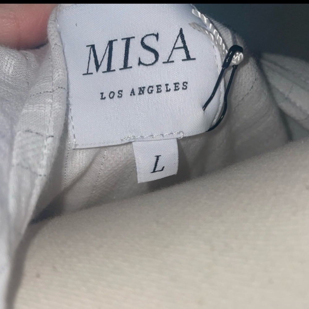 Misa Los Angeles White Ruffle Wrap Blouse NWOT - Picture 7 of 10